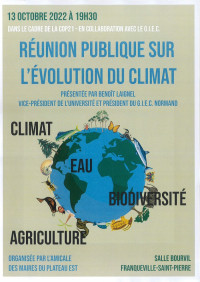 Réunion publique sur l'évolution du Climat, avec le GIEC